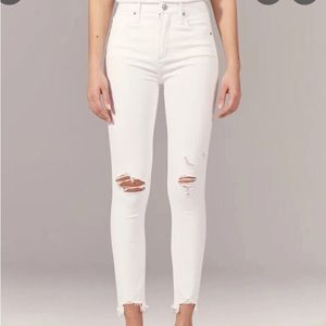 Abercrombie and Fitch High Rise Skinny Distressed Jeans